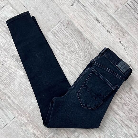 American Eagle 360 NE(X)T Curvy Super Hi-Rise High Waisted Jegging Black Jeans - Picture 8 of 10